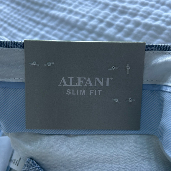 NWT Alfani Slim-Fit Plaid Suit Pants, Light Blue, Men's 33W x 32L - Picture 5 of 6